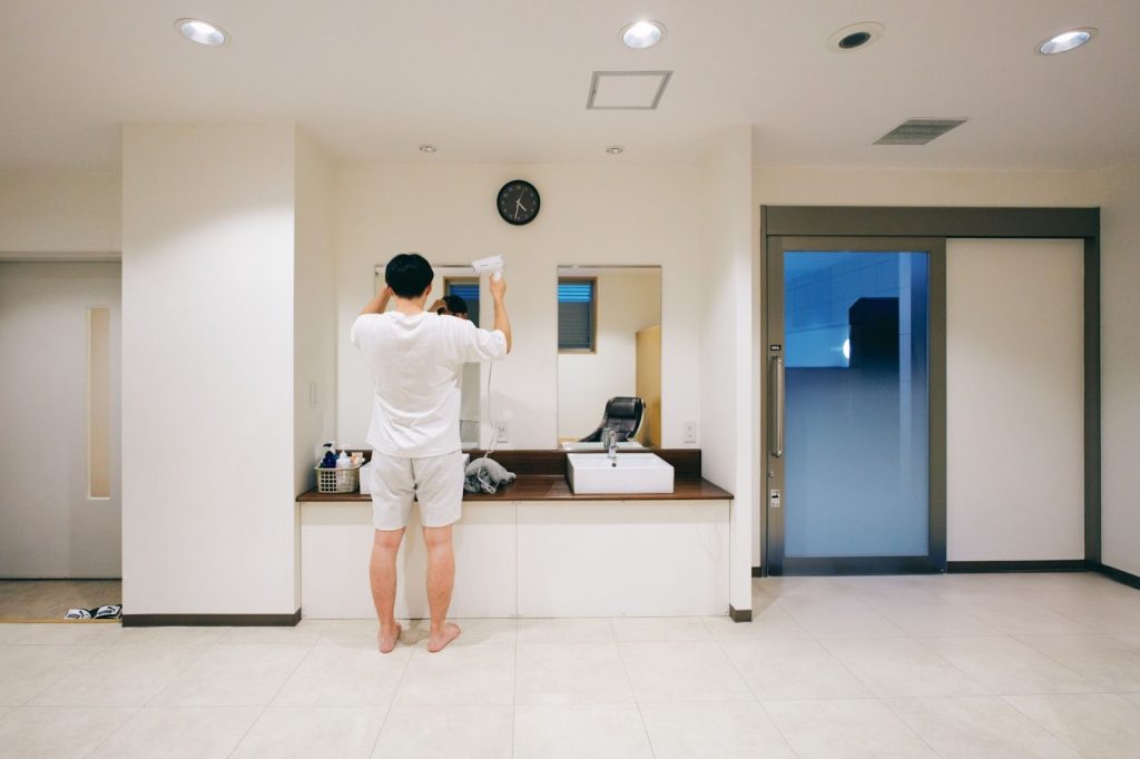 大浴場の脱衣所スペース